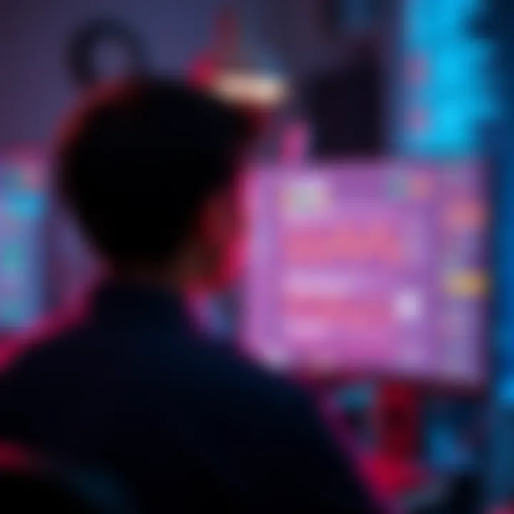 A person looking at a computer screen displaying AI-generated summaries for moderator accounts on a forum.