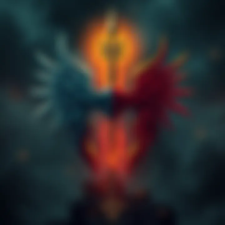 Airmed and Ogma Symbols Illustration of Airmed and Ogma with symbols representing healing and knowledge