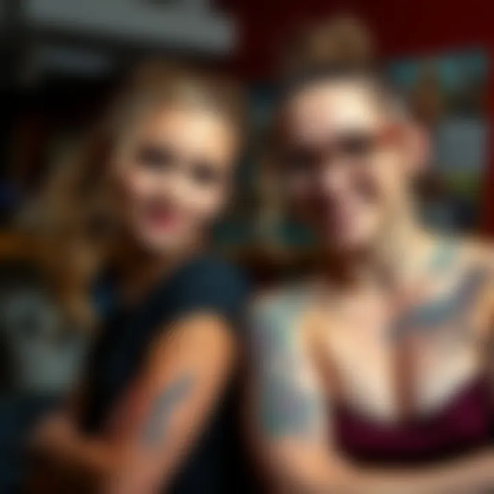 Alabama and Piper proudly display their matching tattoos, highlighting their friendship with a symbol of unity.