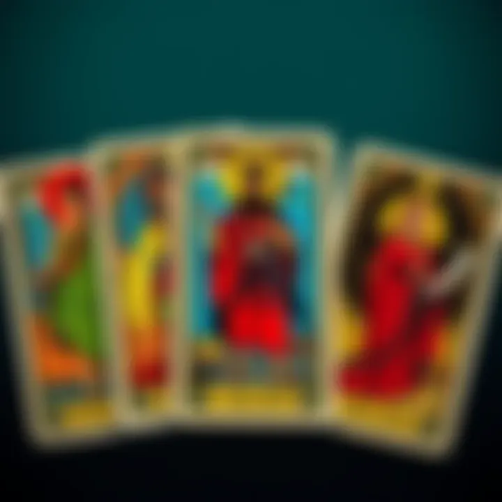 An Art Deco styled Alan Tarot card deck showing diverse cultural figures and designs from the early 1900s.