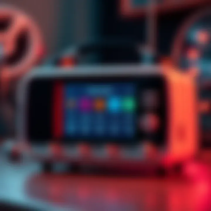 A close-up of an alarm radio with the display showing changing stations, illustrating a strange malfunction.
