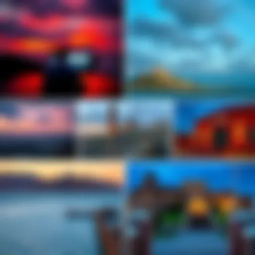 A collection of rare photographs showing different views of Alcatraz prison from a guided tour, capturing its historic architecture and surroundings.