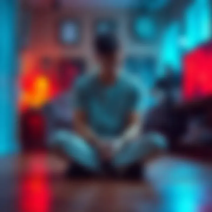 Person Experiencing Alcohol Withdrawal A person sitting on the floor with their head in their hands, looking distressed and overwhelmed by hallucinations during alcohol withdrawal.