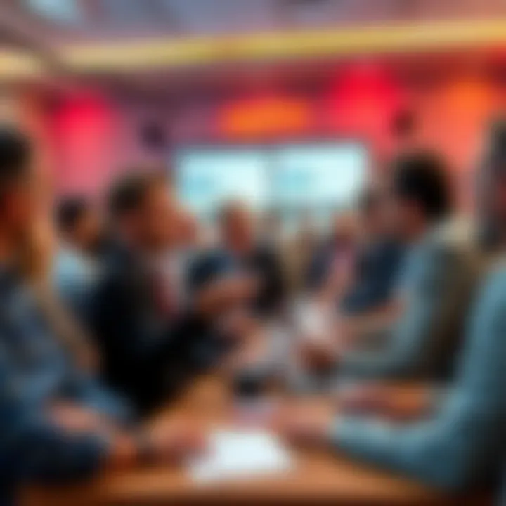 A group of people discussing and sharing information about fake MrBallen YouTube channels on a forum. Note cards and laptops are visible, highlighting the urgency of verifying channel authenticity.