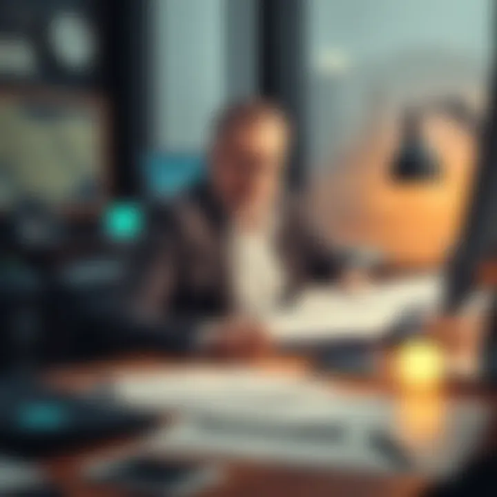 Alex Jones sitting at a desk with maps and notes about the Iran war, showing his thoughts on the situation.