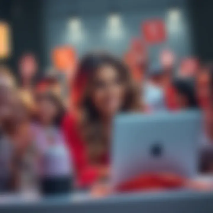 Aleya smiling with a laptop, surrounded by mixed reactions from fans, some supportive and some critical.