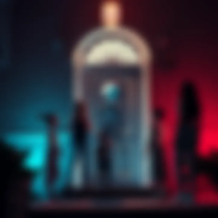 Alien Encounter at Our Doorstep A group of people standing at a front door, looking surprised as an alien being approaches.