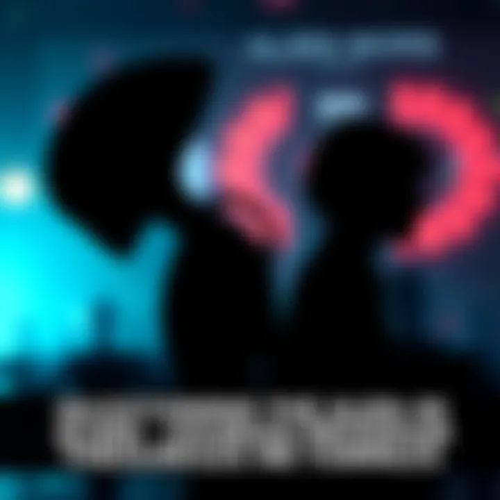 A shadowy outline of an alien next to a human figure, suggesting a connection between them.