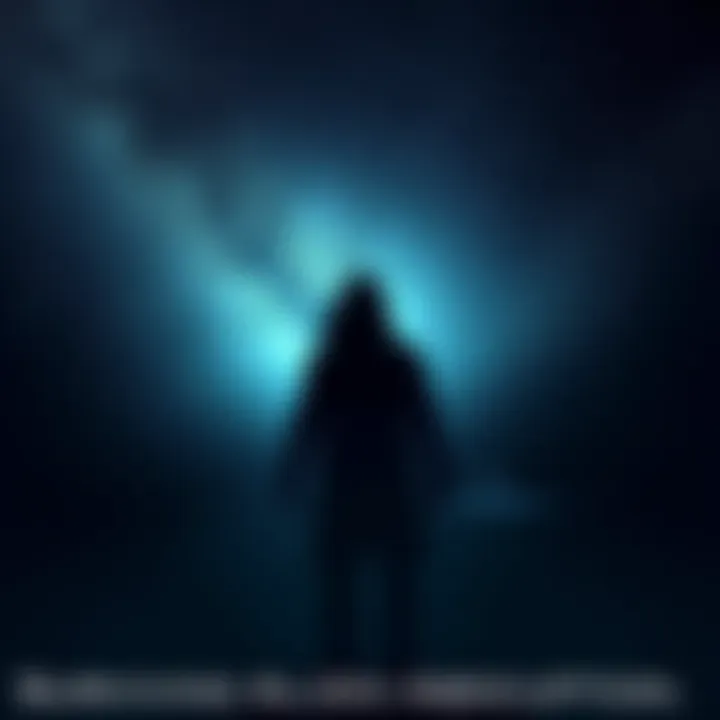 A shadowy figure in a starry sky, symbolizing the fear of alien abduction.