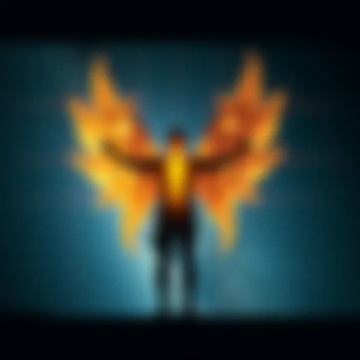 Alien angel warning A depiction of a glowing figure resembling an angel with wings, standing in a night sky filled with stars, symbolizing an otherworldly encounter.