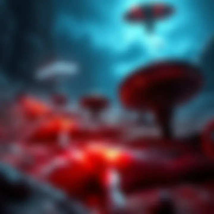 A visual representation of alien bodies and unidentified flying objects, illustrating Robert Bigelow's claims about recovered extraterrestrial evidence.