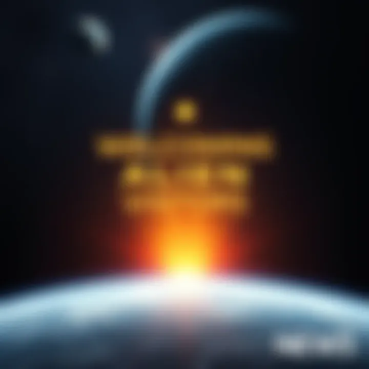 A depiction of a glowing message in space directed at aliens, with Earth visible in the background