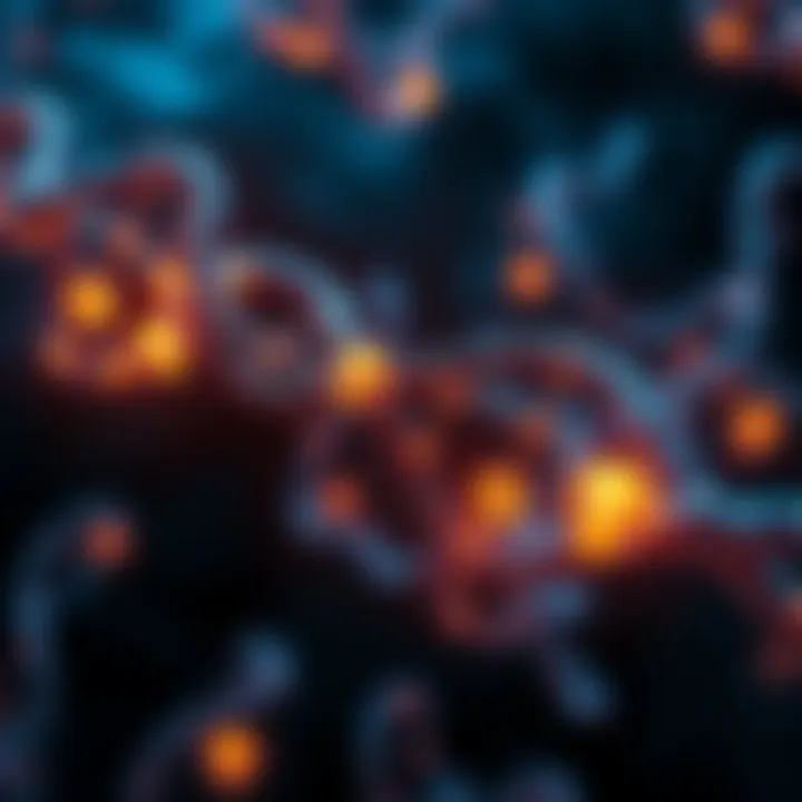 A close-up of human DNA strands with glowing alien symbols integrated, representing the discovery of alien DNA within human genetics.