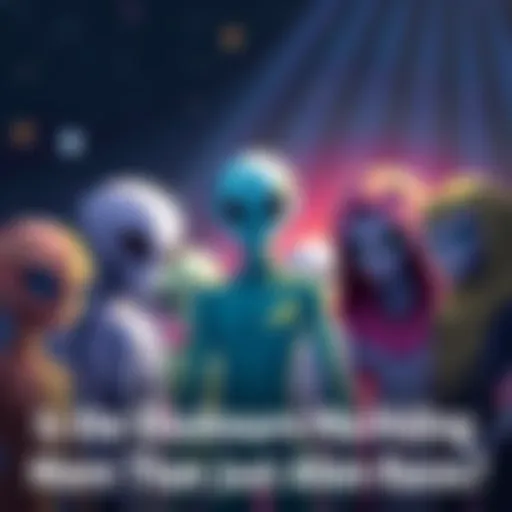 An illustration showing different alien figures representing various races in a starry background.