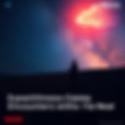 A person stands in a dark field, looking up at a starry sky, sharing their experiences of alien encounters with a captivated audience.