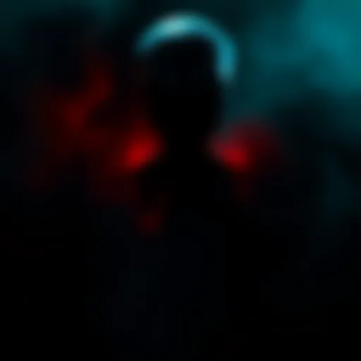 A mysterious alien figure surrounded by dark shadows, symbolizing the connection between aliens and demonic beliefs.