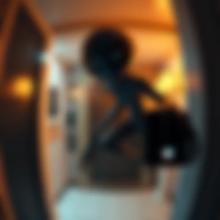 Footage showing a strange figure resembling an alien captured by a Ring doorbell camera