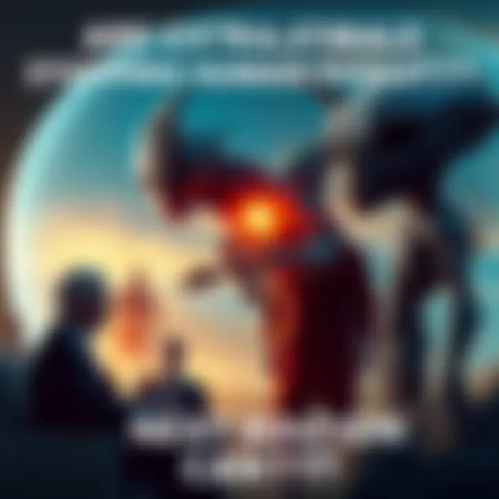 A scene depicting extraterrestrial beings interacting with influential humans, symbolizing potential alien interference in human evolution.