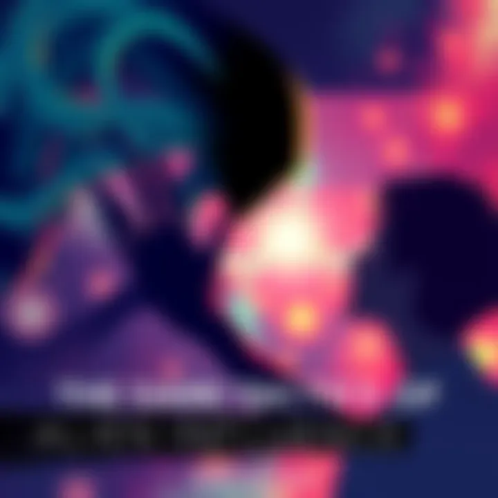 An illustration showing a shadowy alien figure manipulating a person's thoughts with bright, captivating imagery in the background, symbolizing deception and control.