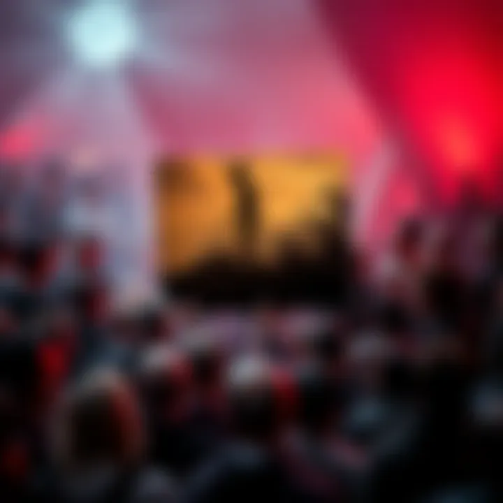 A controversial photo claiming to show an alien figure in a natural setting, surrounded by a crowd of people discussing it.