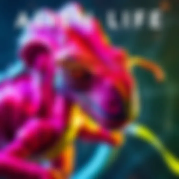 Alien Life YouTube Series A colorful depiction of an alien-themed YouTube series with a character resembling a parasaurolophus