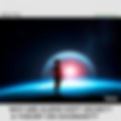 A silhouette of an alien figure observing Earth from space, with stars in the background.