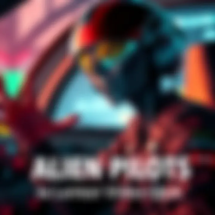 An alien pilot with distinct features gestures while answering questions in a video Q&A