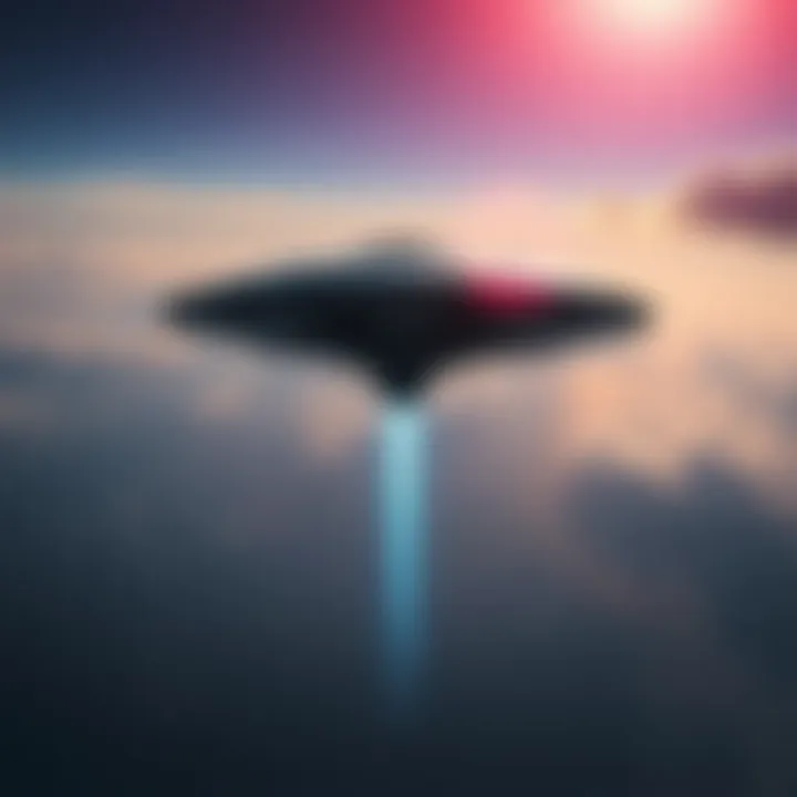 A visual representation of the 3I Atlas alien probe hovering above Panama with a mysterious blue light shining down, suggesting a connection to Project Blue Beam.