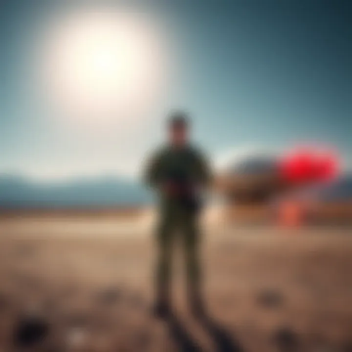 Alien Reproduction Vehicle Encounter Sgt. Roderick Castle stands near a strange craft resembling an alien vehicle at 29 Palms, CA during the 1997 encounter.