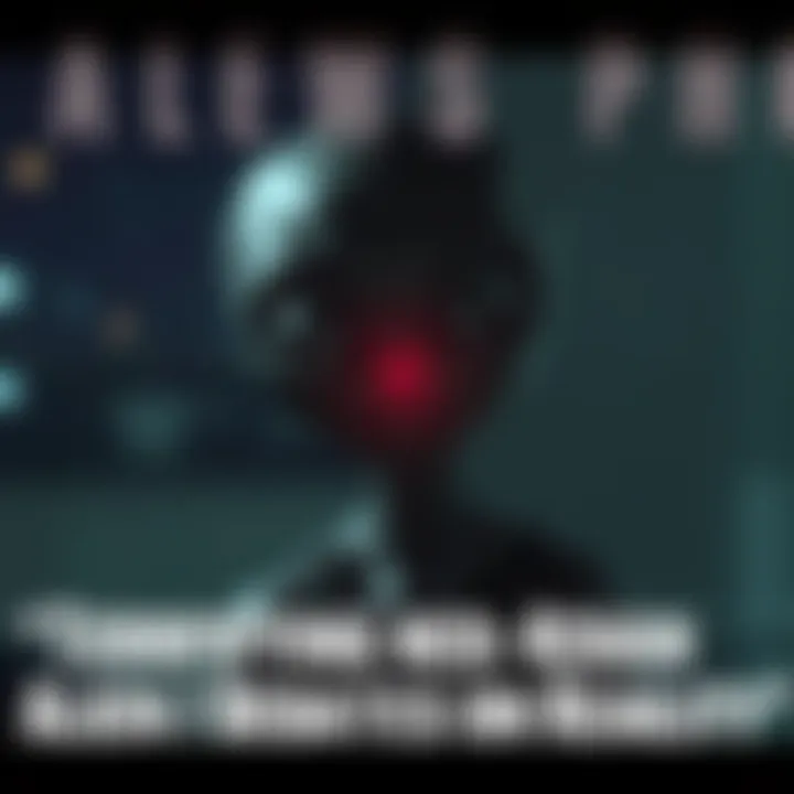 A blurry photo of a figure with large eyes and an unusual shape, said to be an alien, taken in a dark setting at night.