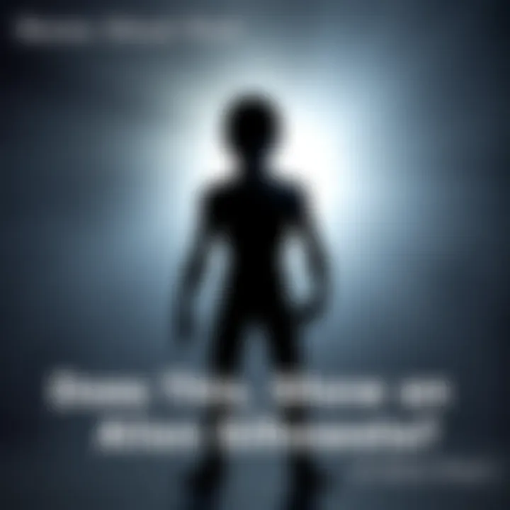 A dark outline resembling an alien figure against a bright background, sparking debate about its identity.