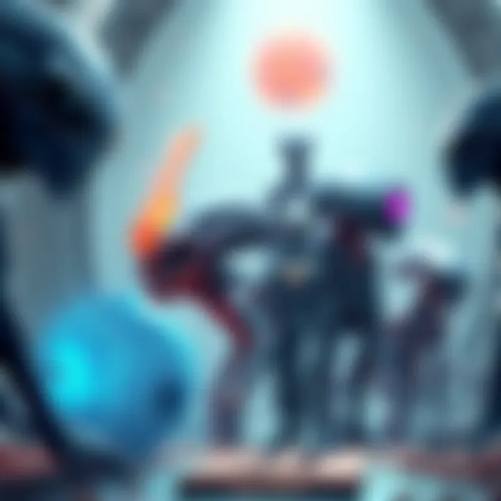An illustration of different alien beings in a structured setting, showcasing their hierarchy with various alien forms and features.