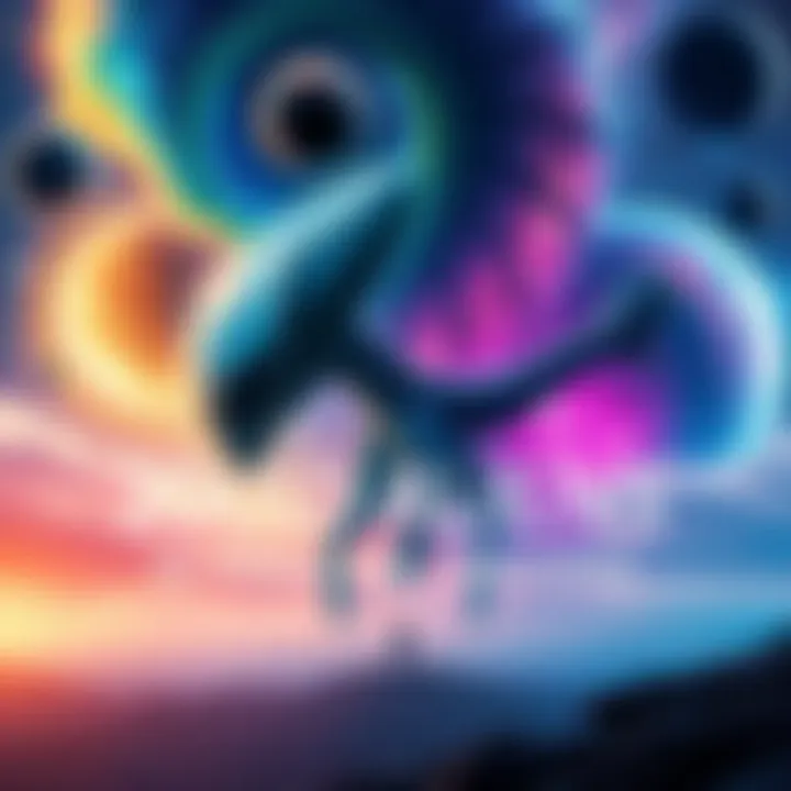 Aliens in Parallel Universes A visual representation of aliens living in different parallel universes, with colorful galaxies and mysterious landscapes.