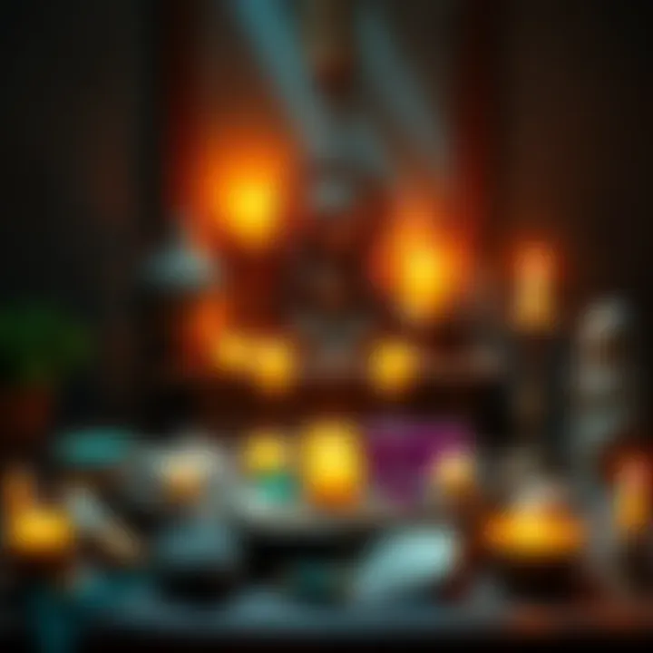 Altar for Loki A well-organized altar for Loki with candles, crystals, and symbols representing the deity.