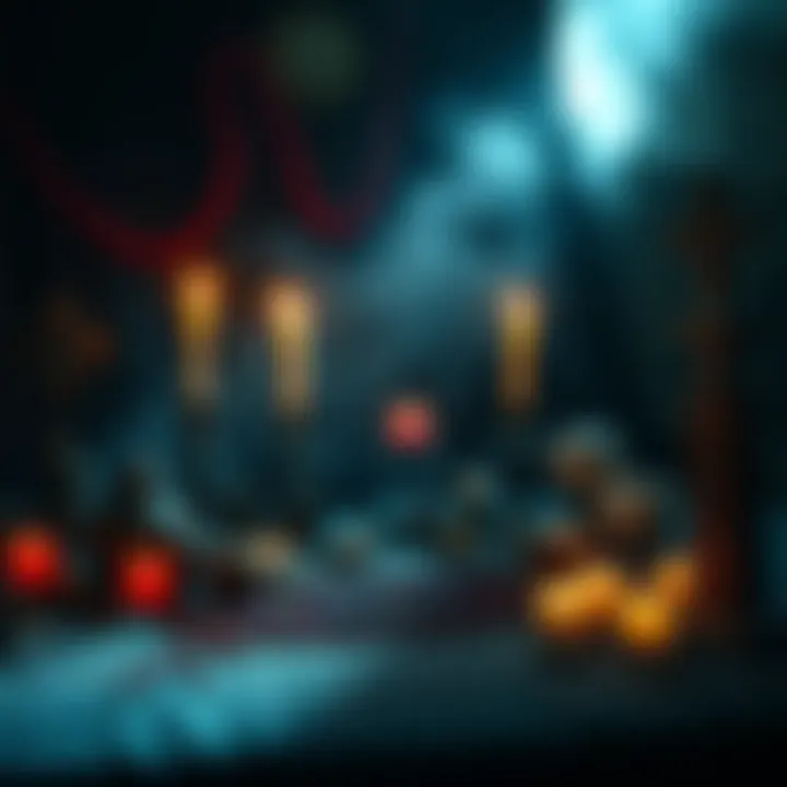 A candlelit altar with symbols associated with Hecate, surrounded by offerings and mystical items, creating a serene atmosphere for rituals