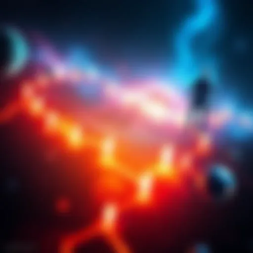 A visual representation of multiple timelines branching out, showing different paths and choices people can take in life, set against a colorful cosmic background.