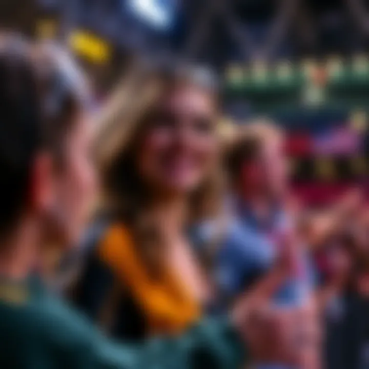 Amanda smiling while interacting with fans during a live event, showcasing her connection with the team.
