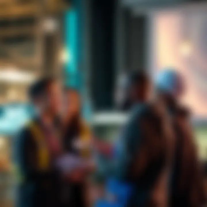 A group of American and foreign workers engaging in a discussion about employment trends.