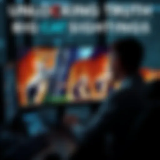 A person examining images of big cats on a computer, using tools to analyze sightings.