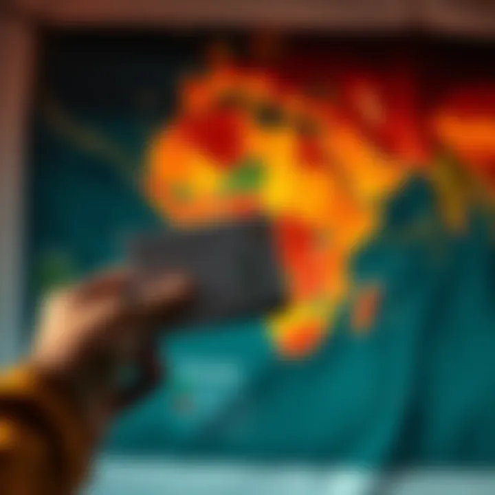 Ancestry DNA Test Kit A person holding an ancestry DNA test kit while looking at a map of Africa, symbolizing the connection between DNA results and spiritual heritage.