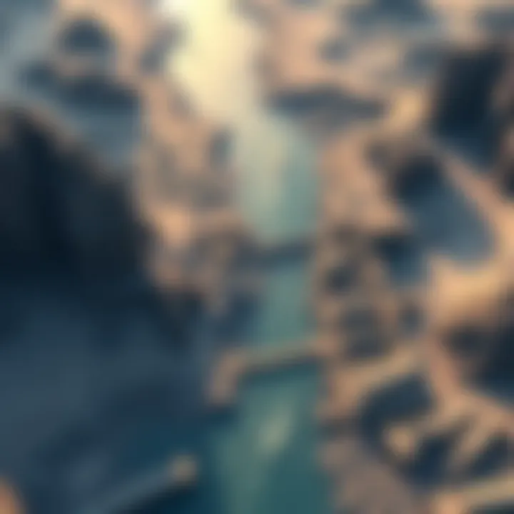 Aerial view of the Euphrates River surrounded by ancient ruins, hinting at the lost tomb of Gilgamesh