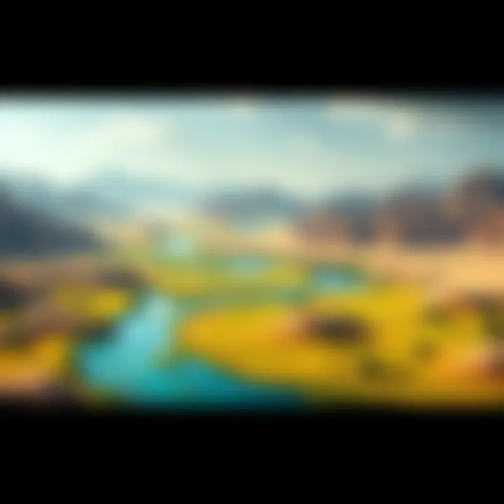 Ancient Sahara Landscape A lush green landscape with rivers and lakes that once thrived in the Sahara Desert, showcasing ancient civilizations before Egypt.