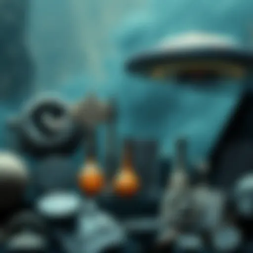 Display of ancient artifacts alongside a UFO, highlighting the gap between Earth's age and civilization's history.