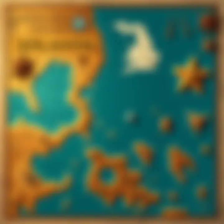 A collection of historical maps showing the evolution of Atlantis from ancient times to its submergence, with illustrations of Poseidonis and notable features.