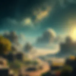 Illustration of a faded ancient city covered by nature, symbolizing lost civilizations that left no trace, with stars in the sky above.