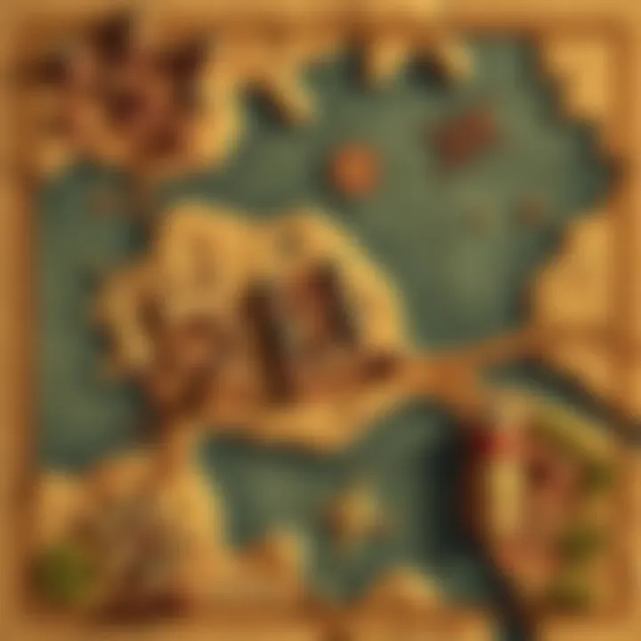 Ancient Map of Tartaria A detailed view of an ancient map showing the region of Tartaria from the late 1400s to mid-1700s, highlighting its architecture and cultural symbols.