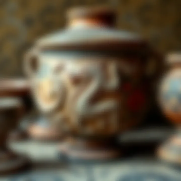 Ancient Persian pottery displaying symbols of African deities including Bes, reflecting cultural exchange in pre-Islamic Iran.