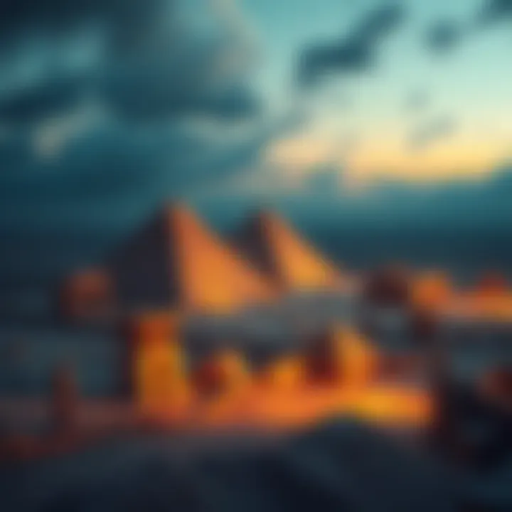 A view of ancient pyramids and archaeological ruins representing early advanced civilizations
