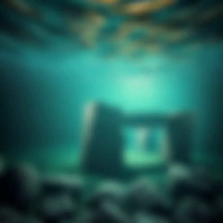A large, ancient stone structure resembling Stonehenge, 40 feet long, submerged 130 feet deep in the Mediterranean Sea