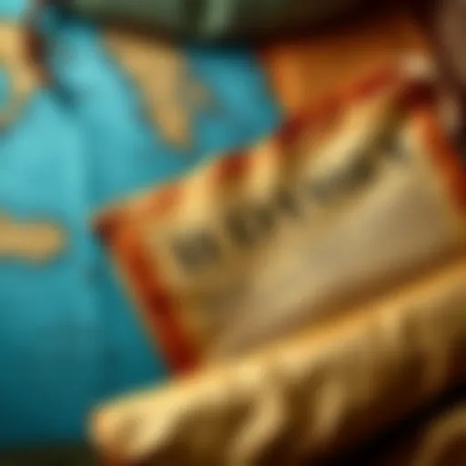 A close-up of ancient scrolls featuring text from the Iliad and Odyssey, surrounded by a vintage map of Greece.